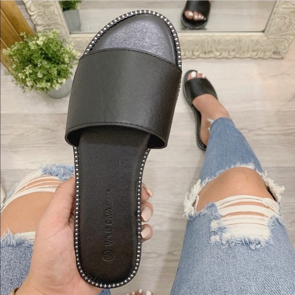 Shoes - NEW Black Studded Sandal